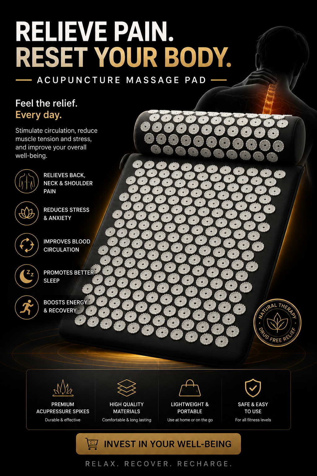 Acupuncture Massage Pad Acupuncture Pillow Set