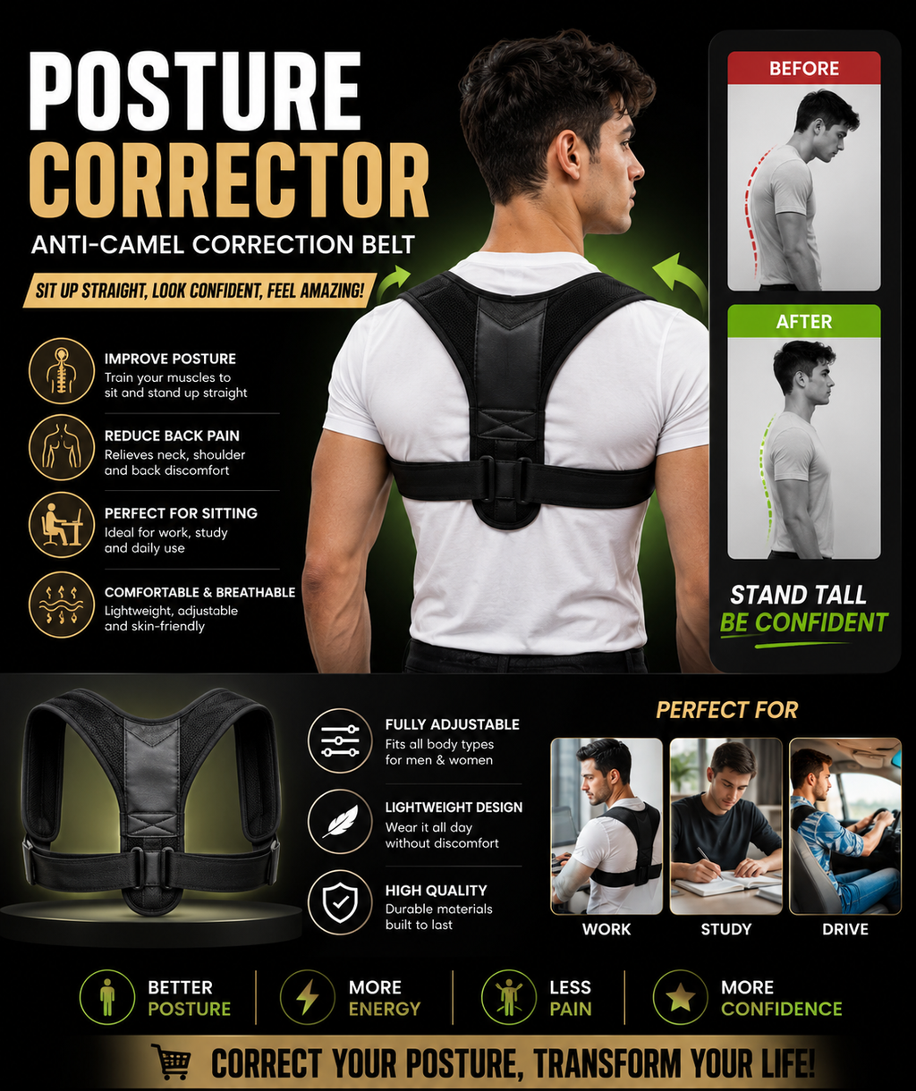 Posture Corrector Anti-Camel Correction Belt Sitting Posture Correction Belt Back Posture Correction Belt Correction Belt